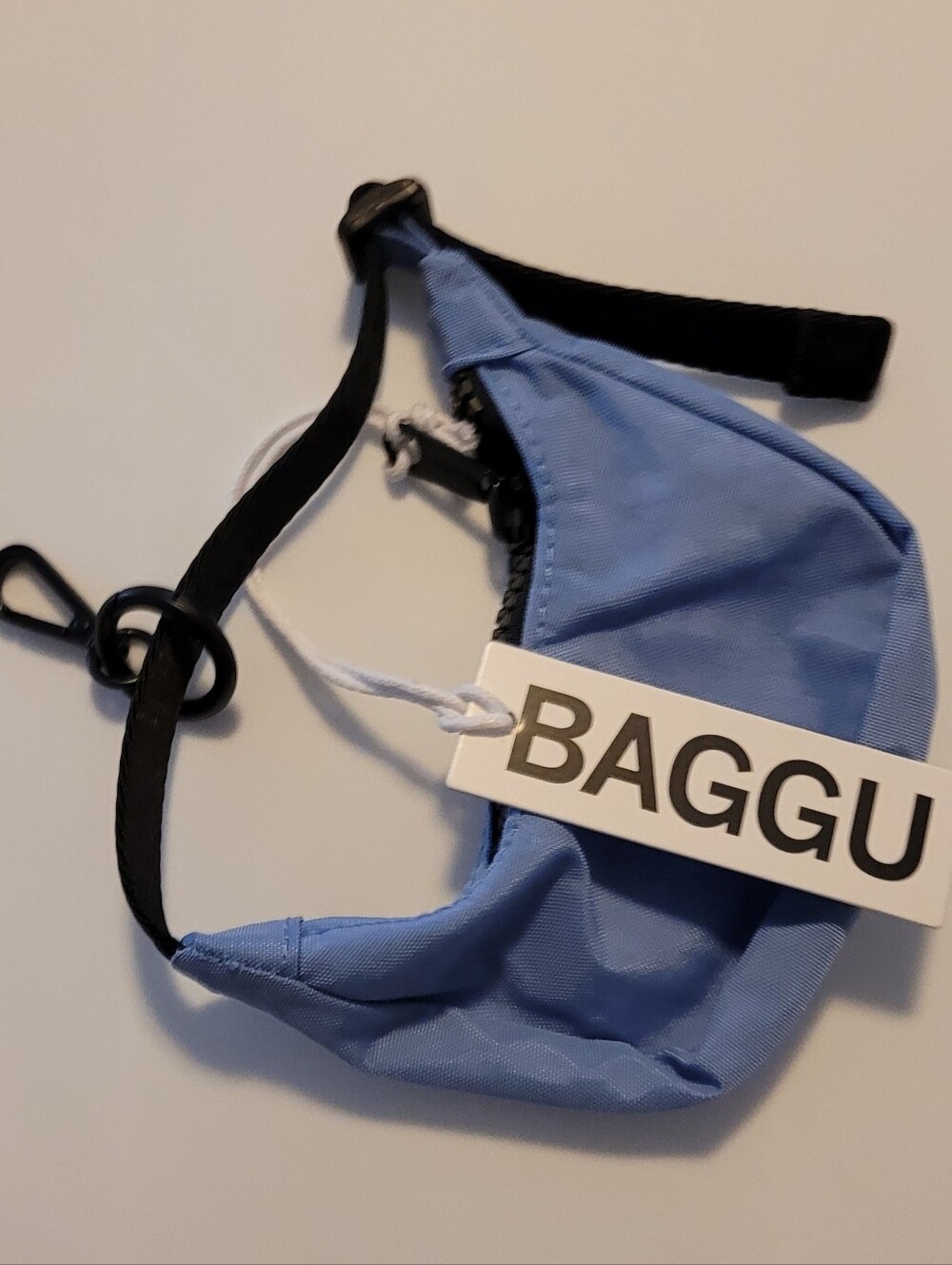 BAGGU Cornflower Blue Crescent Shape Charm Keychain NWT